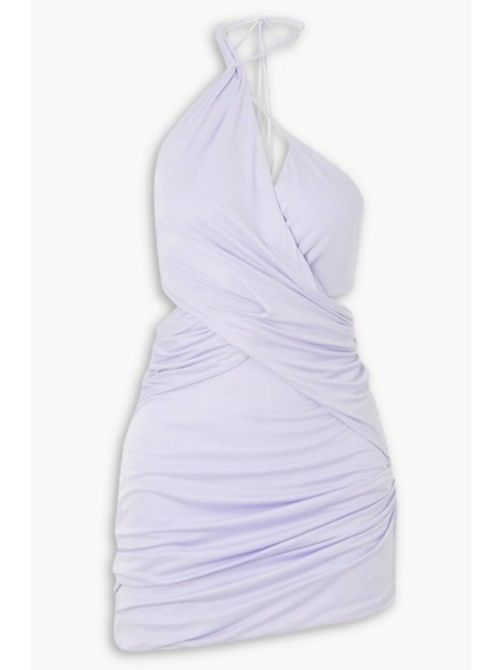 Gauge 81 Lilac Halter Dress Womens Small NWT Bodycon Draped Ruched Mini Evening